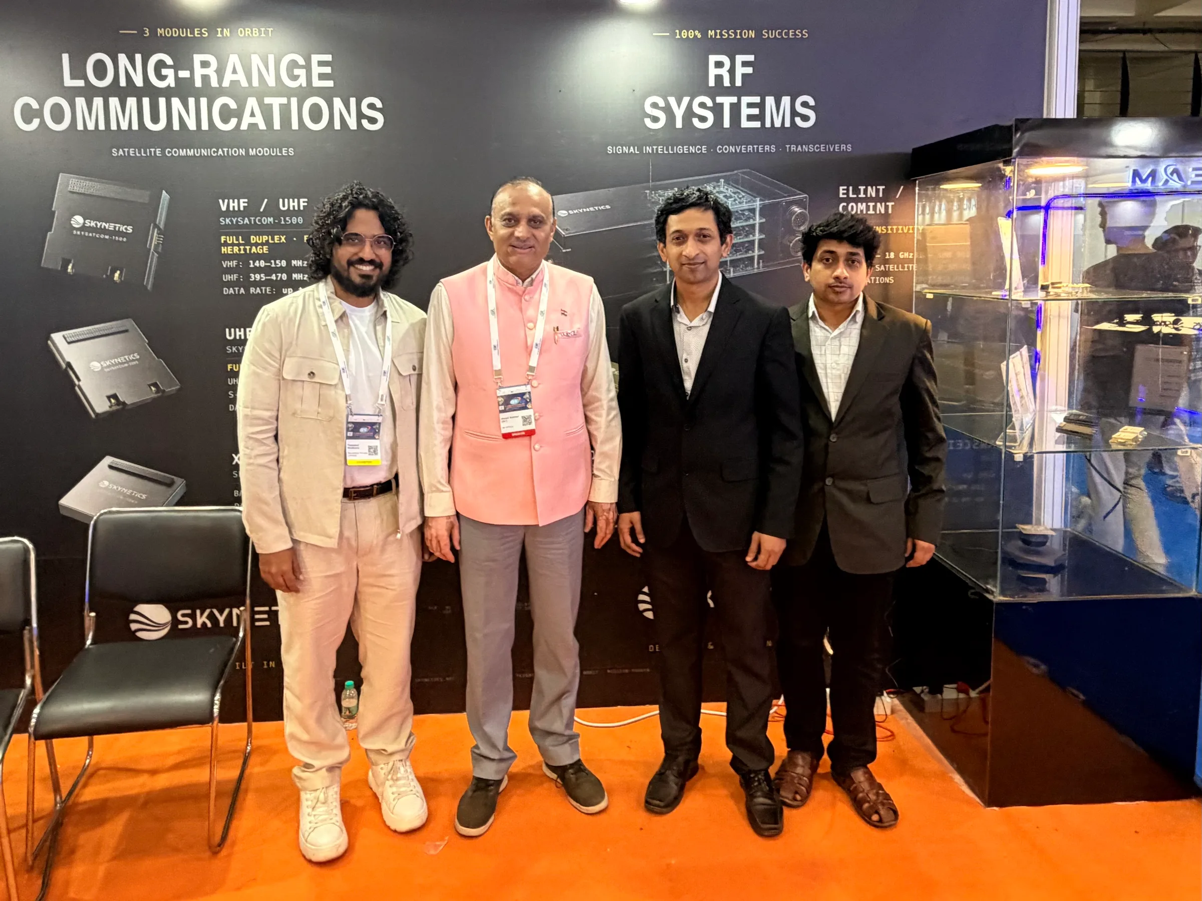 Dr. Vinod Kumar at the Skynetics booth